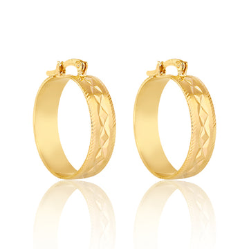 18K Gold Layered Oro Laminado Hoops 21.0488